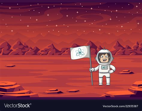 Astronaut with flag Royalty Free Vector Image - VectorStock