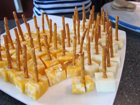 Cheese Cubes with Pretzel Sticks. These make a great party appetizer ...