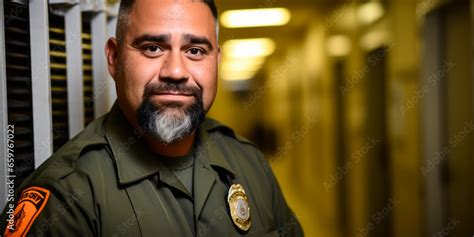 Team of Correctional Officers and Jailer Ensuring Law and Order in Penal Facility Stock Photo ...