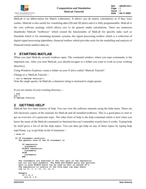 MatLab Tutorial