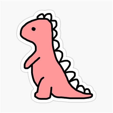 "Cute Pink Dinosaur" Sticker for Sale by MammaMia965 | Redbubble