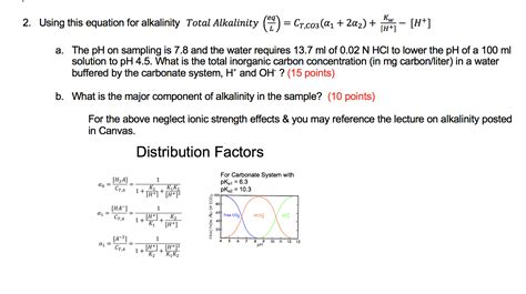 2. Using this equation for alkalinity Total | Chegg.com