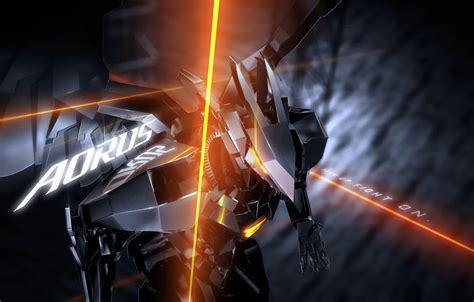 Wallpaper robot, gaming, GIGABYTE, AORUS images for desktop, section hi-tech - download