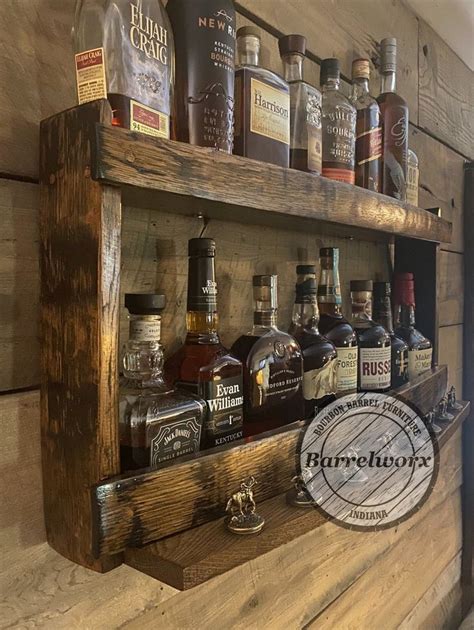 Blantons Whiskey Barrel Display Shelf for Unique Home Bar Bottles and Bourbon Gifts DISPLAY ONLY ...