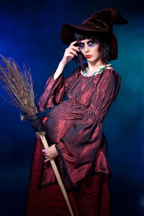 Pregnant witch. Halloween stock image. Image of farce - 27201703