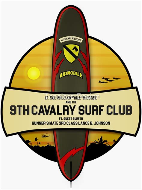 "9th Cavalry Surf Club" Sticker for Sale by Toneless-Design | Redbubble