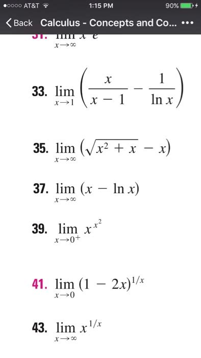 Solved lim_x rightarrow 1 (x/x - 1 - 1/ln x) lim_x | Chegg.com