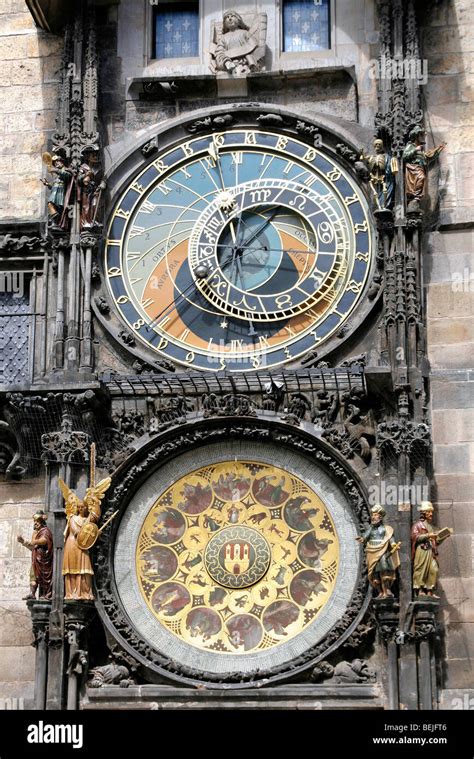 The Prague Astronomical Clock / Prague Orloj with its clock, calendar ...