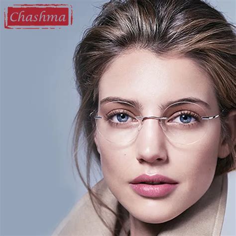 Chashma New Brand Titanium Rimless Eyeglasses Frames Ultra Light Myopia ...