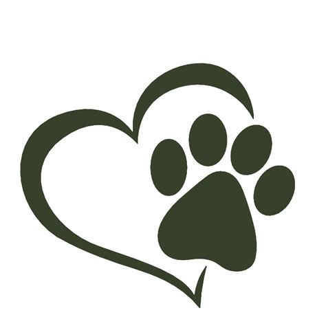 Dog Paw & Heart - 4.25" - Car Truck Window Bumper Graphics Vinyl Sticker Decal - Canine Dog ...