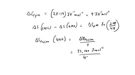 SOLVED: Calculate the entropy of fusion of a compound at 25Â°C given ...