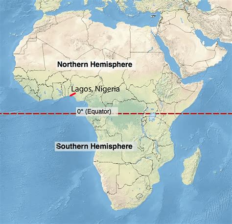 Why does southern Nigeria "share the seasons of the Southern Hemisphere" despite it being firmly ...