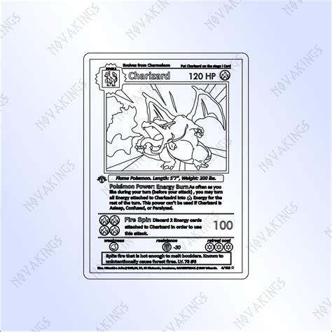 Charizard Pokemon Card Vector SVG PDF DXF Laser Cutter File - Etsy