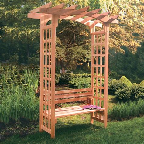 Arboria Astoria 7-ft. Cedar Pergola Arbor with Bench | from hayneedle ...