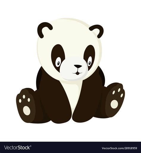 Stylized panda full body drawing simple Royalty Free Vector