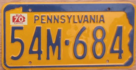 1970 Pennsylvania vg+ | Automobile License Plate Store: Collectible ...