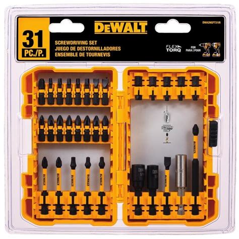 DEWALT FlexTorq 31-Piece 1/4-in Impact Driver Bit Set in the Impact ...