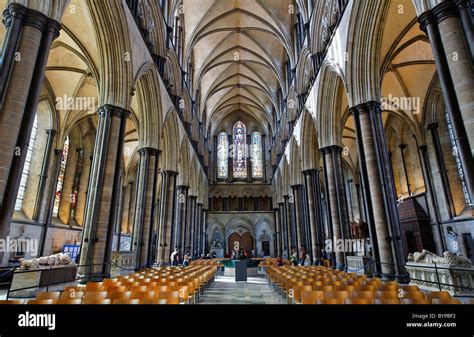 Interior of Salisbury Cathedral, Salisbury, Wiltshire, England Stock ...