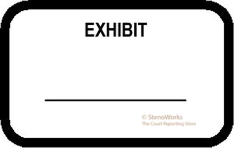 EXHIBIT Labels Stickers White 492 per pack Free Shipping - StenoWorks The Court Reporting Store