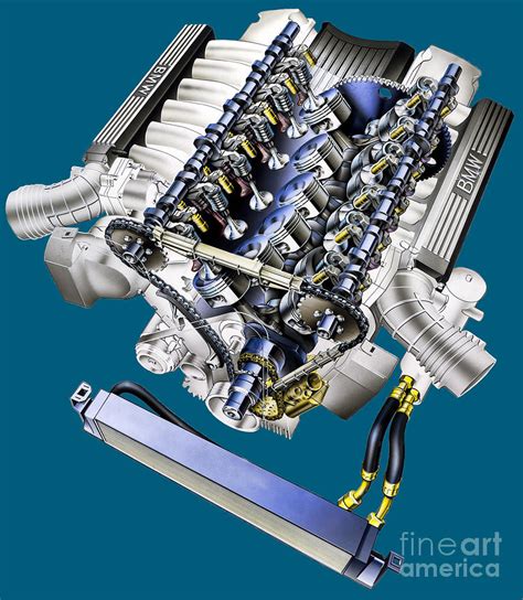 Germany cutaway engine BMW 850i E31 V12 M70B50 Digital Art by Vladyslav ...