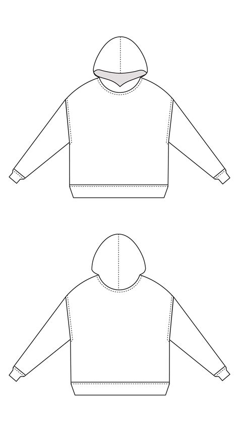 Plain hoodie front and back perfect for fashion designers, drawing, sketching and clothing ...