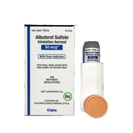 Albuterol Sulfate Inhaler, 90mcg, 200 Metered Dose | School Health