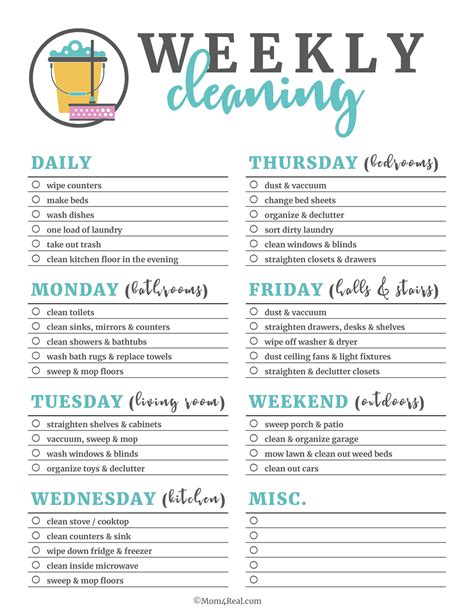 🧹 Printable Cleaning Checklists: Daily, Weekly & Monthly Tasks!