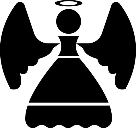 Angel Black and White icon with Halo sign. 24280788 Vector Art at Vecteezy