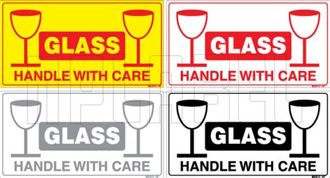 Glass - Handle With Care Shipping Sticker