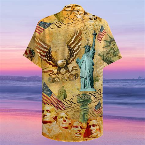 American Flag Eagle And Statue Of Liberty Hawaiian Shirt – GTHIC