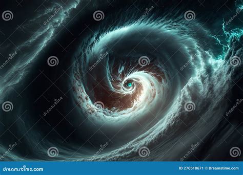 View of a Cyclone Eye from Space. Giant Hurricane Background Stock Illustration - Illustration ...