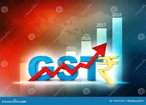 GST India Concept with Indian Flag. 3d Render Stock Illustration ...