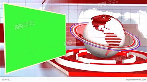 News Broadcast Background World Animation Green Screen Stock video footage | 8610530