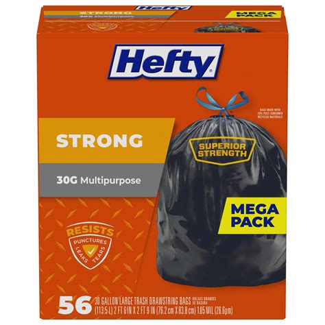 Hefty Strong Large Multipurpose 30 Gallon Drawstring Trash Bags - Shop ...