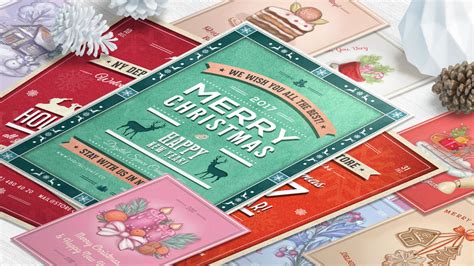 34 Christmas & New Retro Flyers and Postcards Collection - $19 - Master Bundles