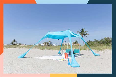 AMMSUN Beach × Beach Canopy With Sand Pockets,Sky Blue | lupon.gov.ph