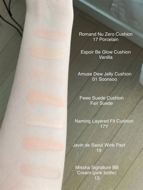 [Swatches] The Lightest Shades of Korean Cushion Foundations : r/PaleMUA