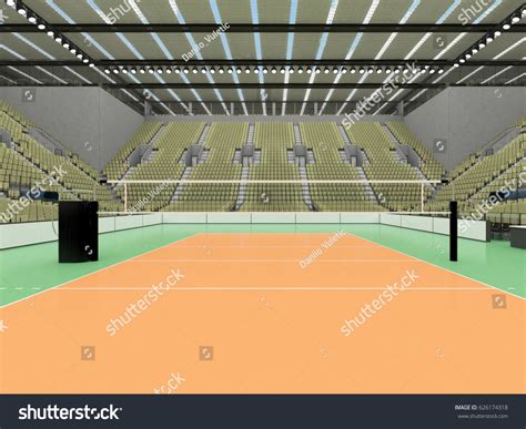 3d Render Beautiful Sports Arena Volleyball Stock Illustration ...