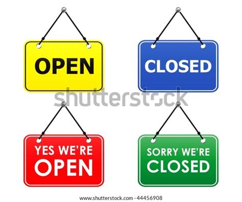 Open Closed Signs Vector Stock Vector (Royalty Free) 44456908