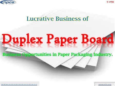 Lucrative Business of Duplex Paper Board Business Opportunities in ...