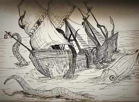 Ship Wreck Drawing by Shane Silva - Pixels