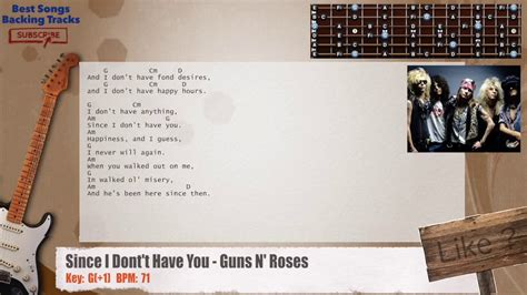 🎸 Since I Don't Have You - Guns N' Roses Guitar Backing Track with ...