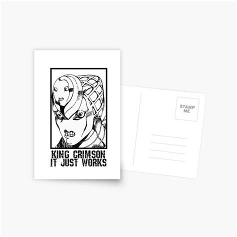 "Jojo King crimson it just works" Postcard by HiddenCentral | Redbubble