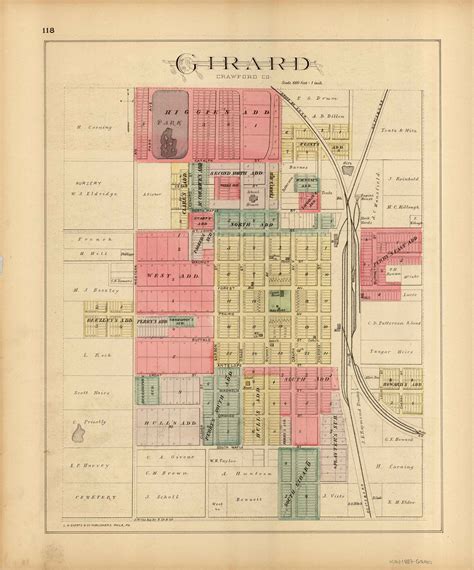 L.H. Evert's 1887 Map of Girard, Kansas by L.H. Everts & Co.: (1887 ...