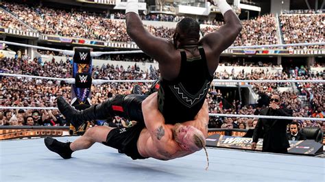 Brock Lesnar takes Omos to Suplex City: WrestleMania 39 Sunday ...