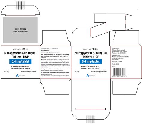 Nitroglycerin Sublingual Tablet: Package Insert - Drugs.com