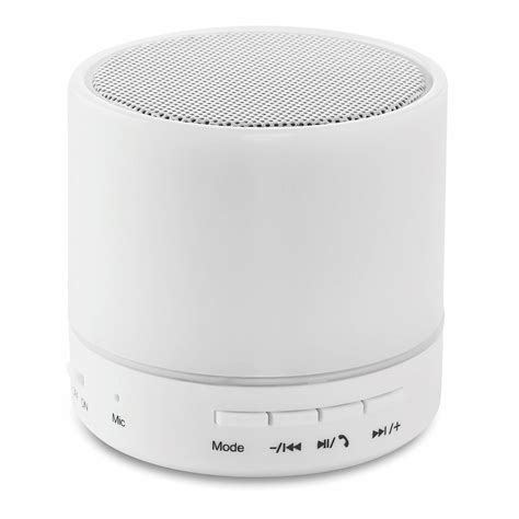 ROUND WHITE - Round Bluetooth speaker LED