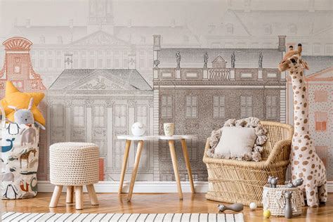 Vintage European Buildings 2 Wall Mural | Vintage Murals | Eazywallz