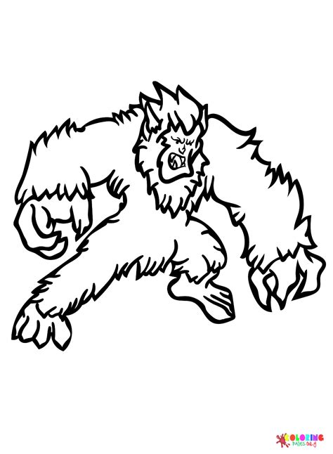 Free Yeti Coloring Page - Free Printable Coloring Pages