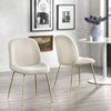 Set Of 2 Shaun Upholstered Modern Dining Chairs White - Lifestorey : Target